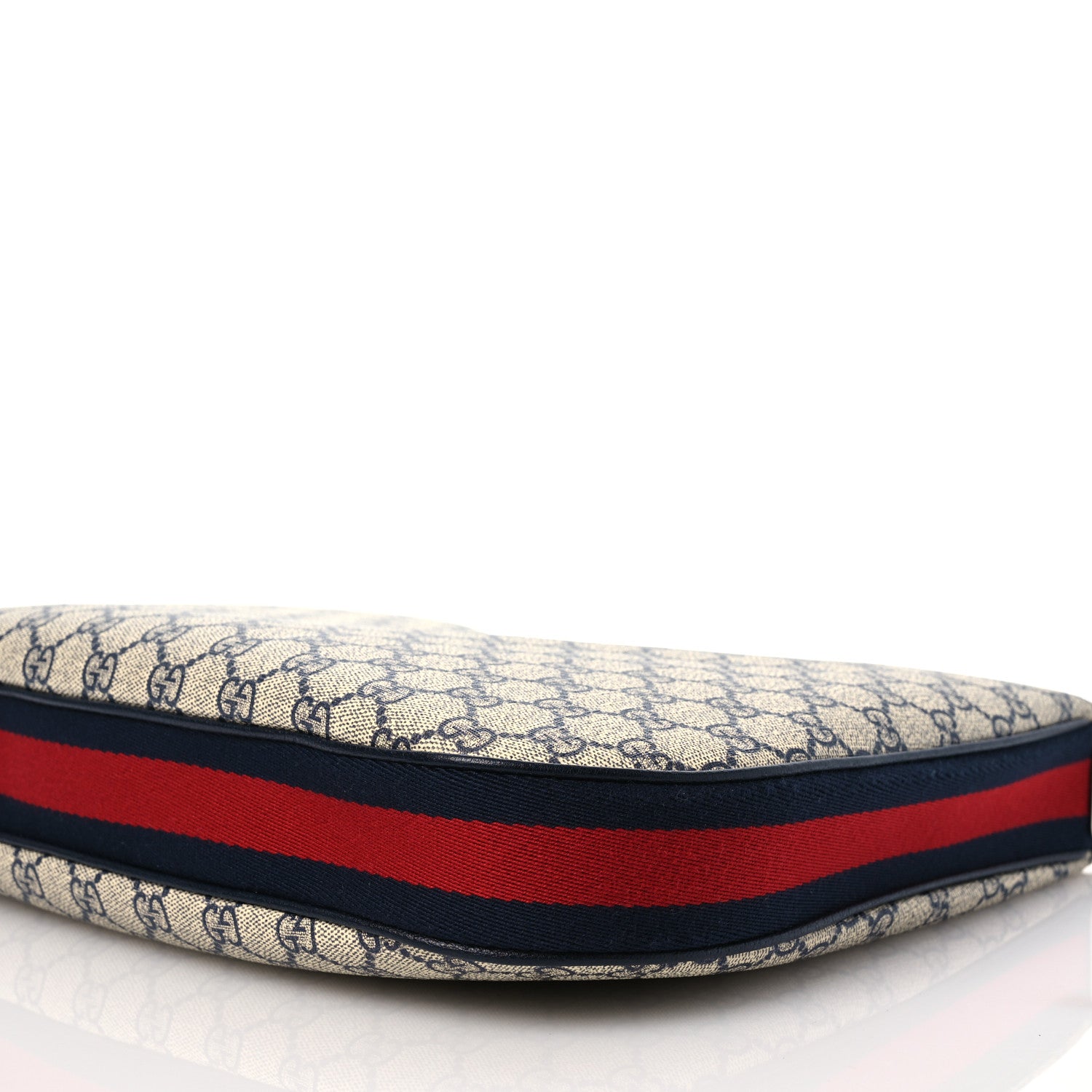 Gucci GG Supreme Monogram Textured Calfskin Web Large Attache Shoulder Bag Beige Blue 10 of 12