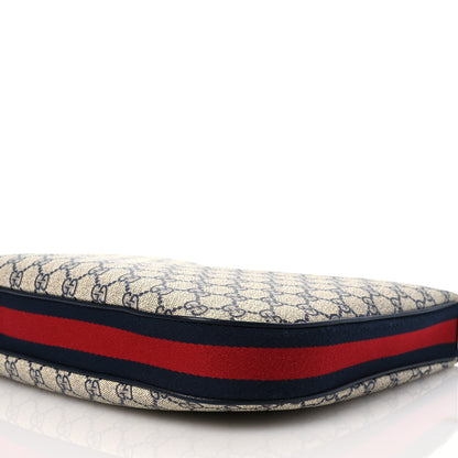 Gucci GG Supreme Monogram Textured Calfskin Web Large Attache Shoulder Bag Beige Blue 10 of 12