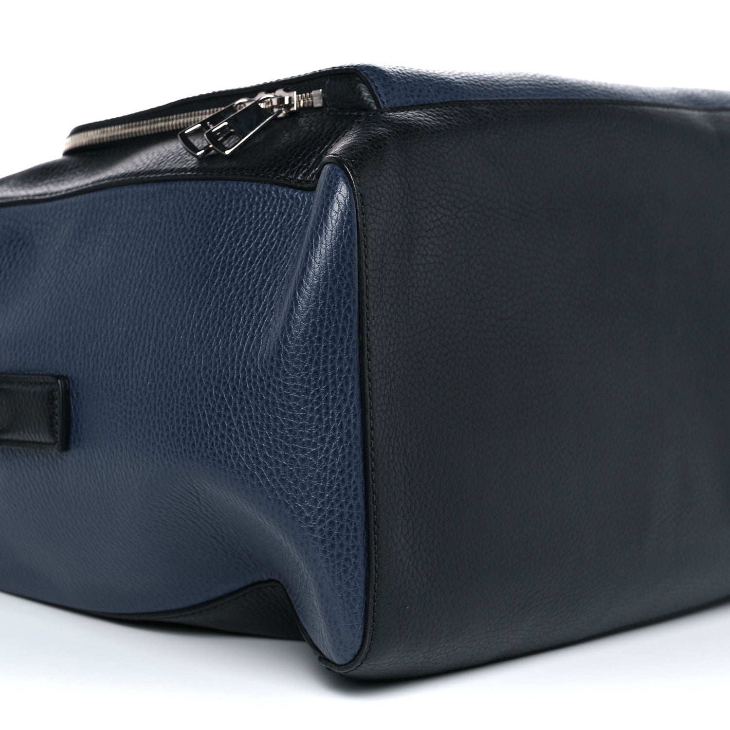 Gucci Pebbled Calfskin Large Cosmopolis Briefcase Black Navy 8 of 10
