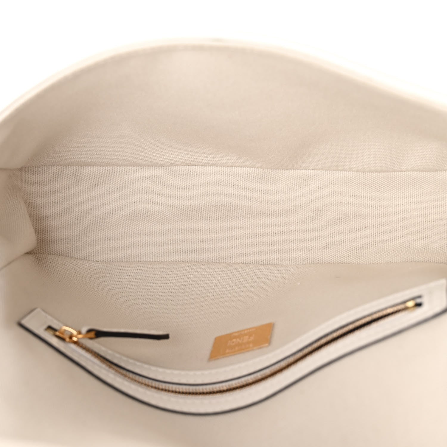 Fendi Canvas Vitello King Extra Strap FF Embroidered Baguette White Ice 5 of 12