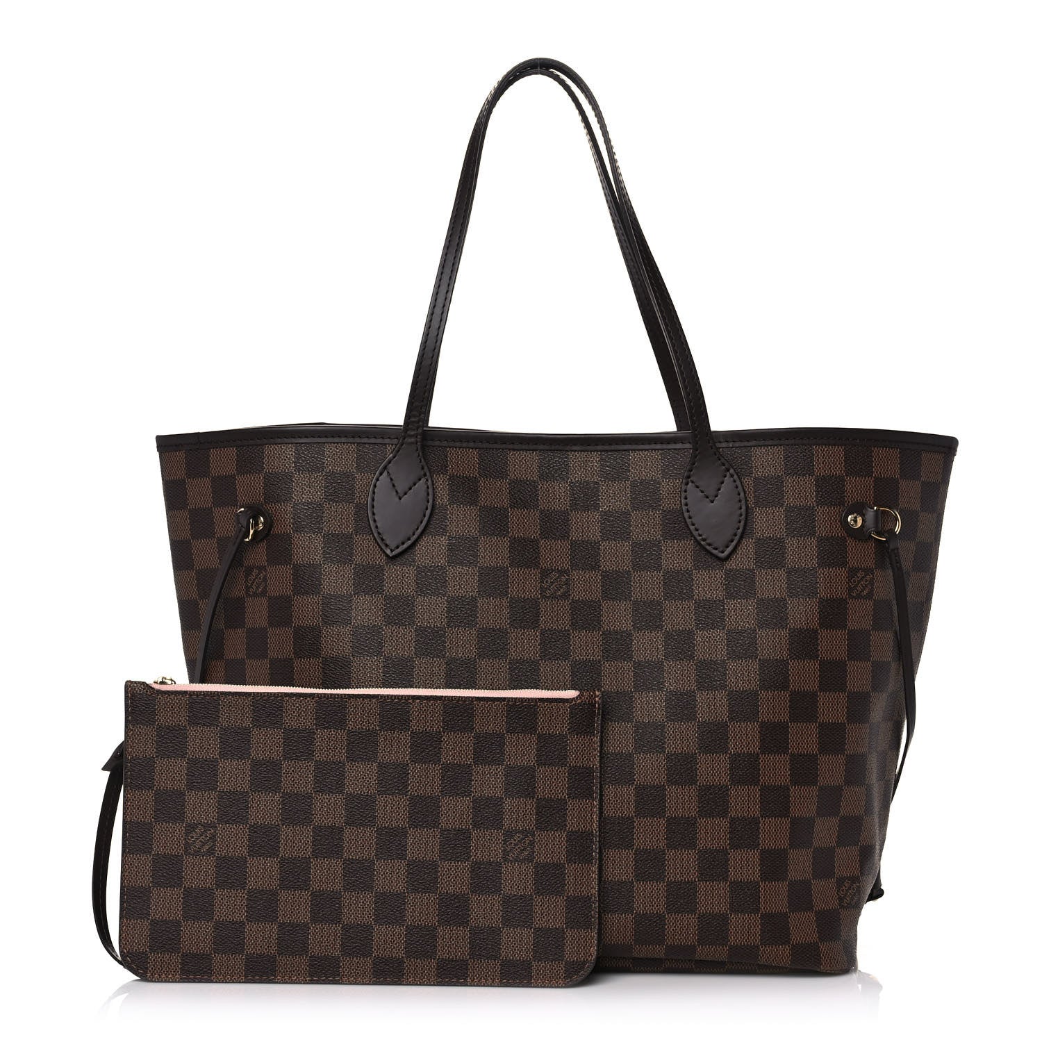 Louis Vuitton Damier Ebene Neo Neverfull MM Rose Ballerine 1 of 13