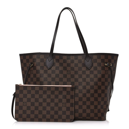 Louis Vuitton Damier Ebene Neo Neverfull MM Rose Ballerine 1 of 13