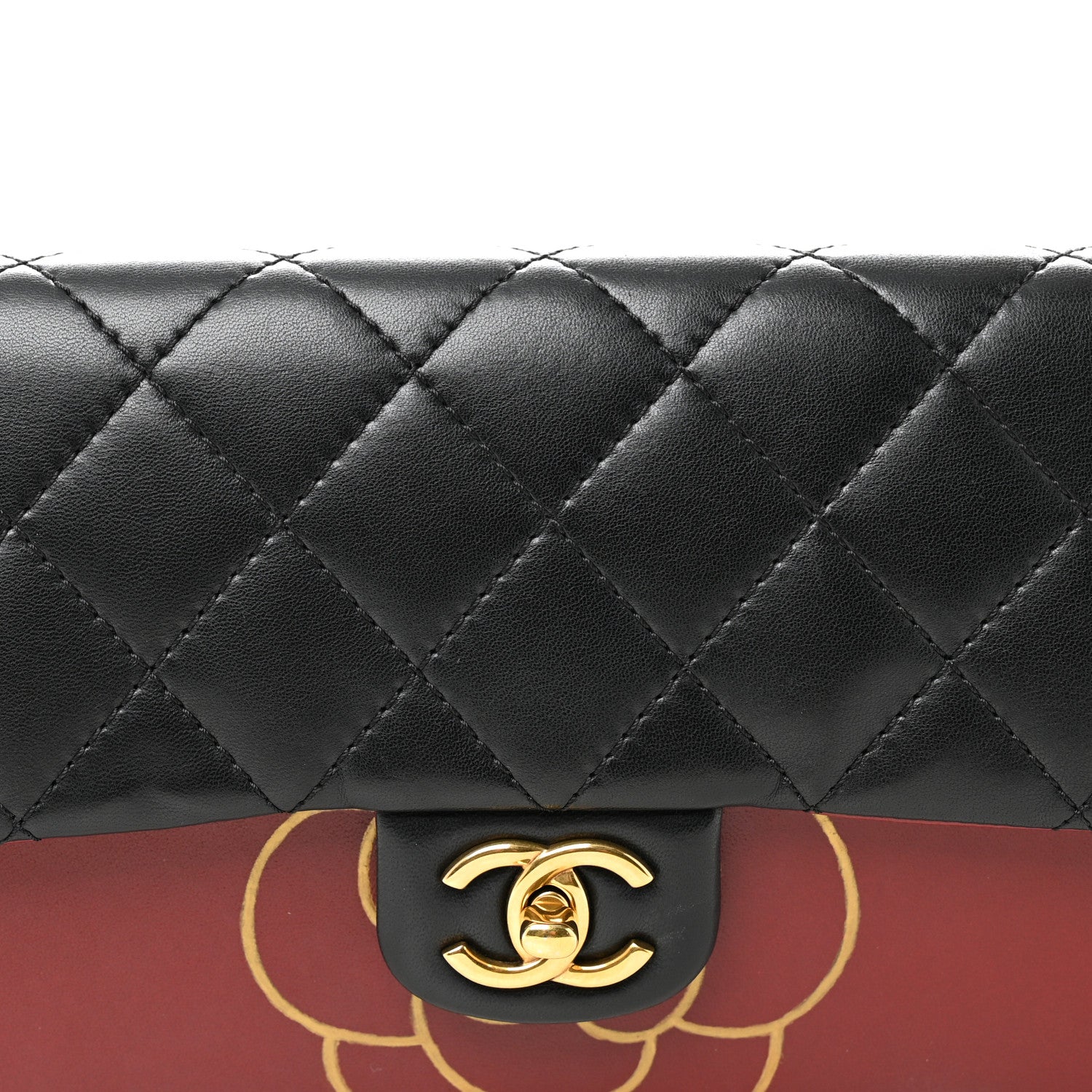 Chanel Calfskin Quilted Brasserie Gabrielle Menu CC Clutch Dark Red 8 of 13
