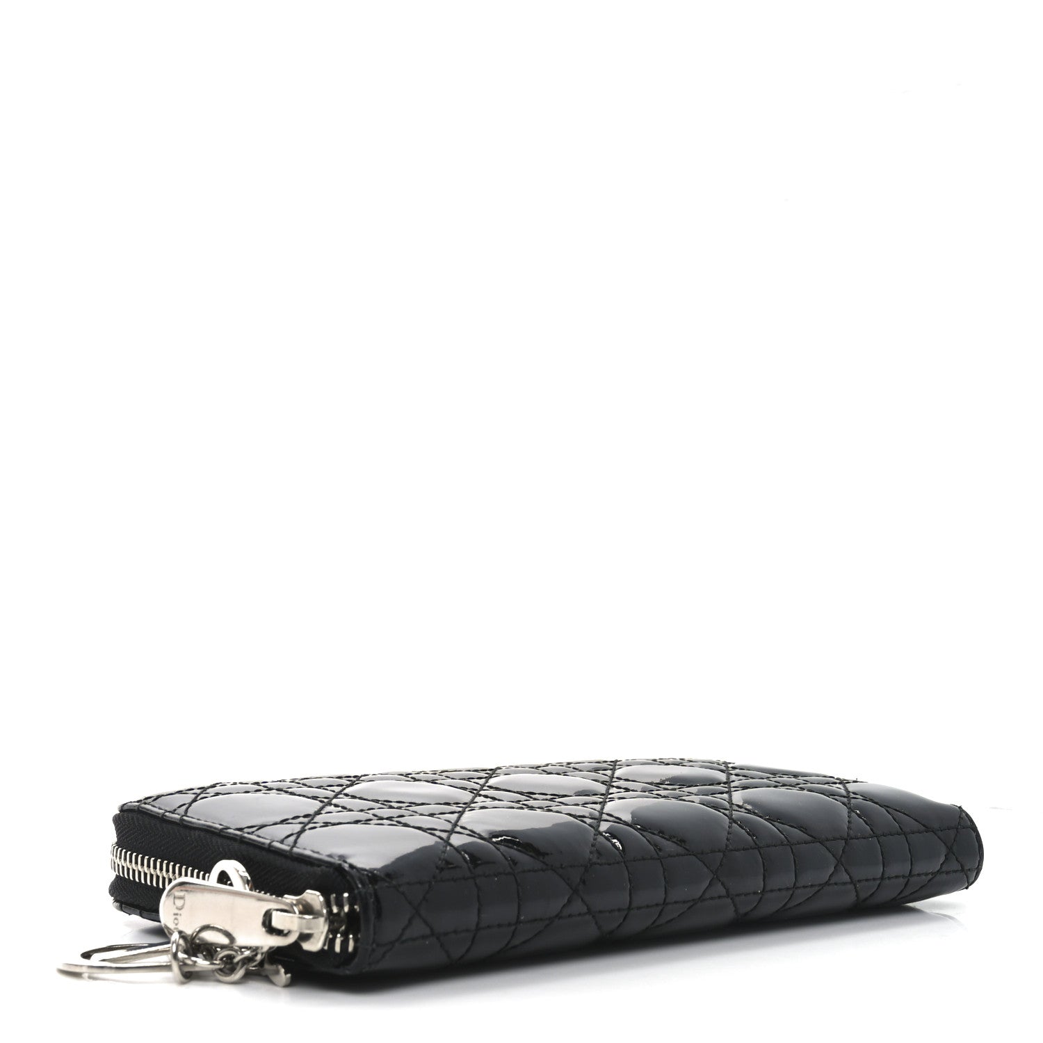 Christian Dior Patent Cannage Lady Dior Continental Zip Wallet Black 4 of 7