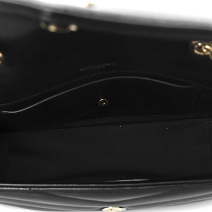 Saint Laurent Lambskin Chevron Quilted Small Loulou Black 7 of 13