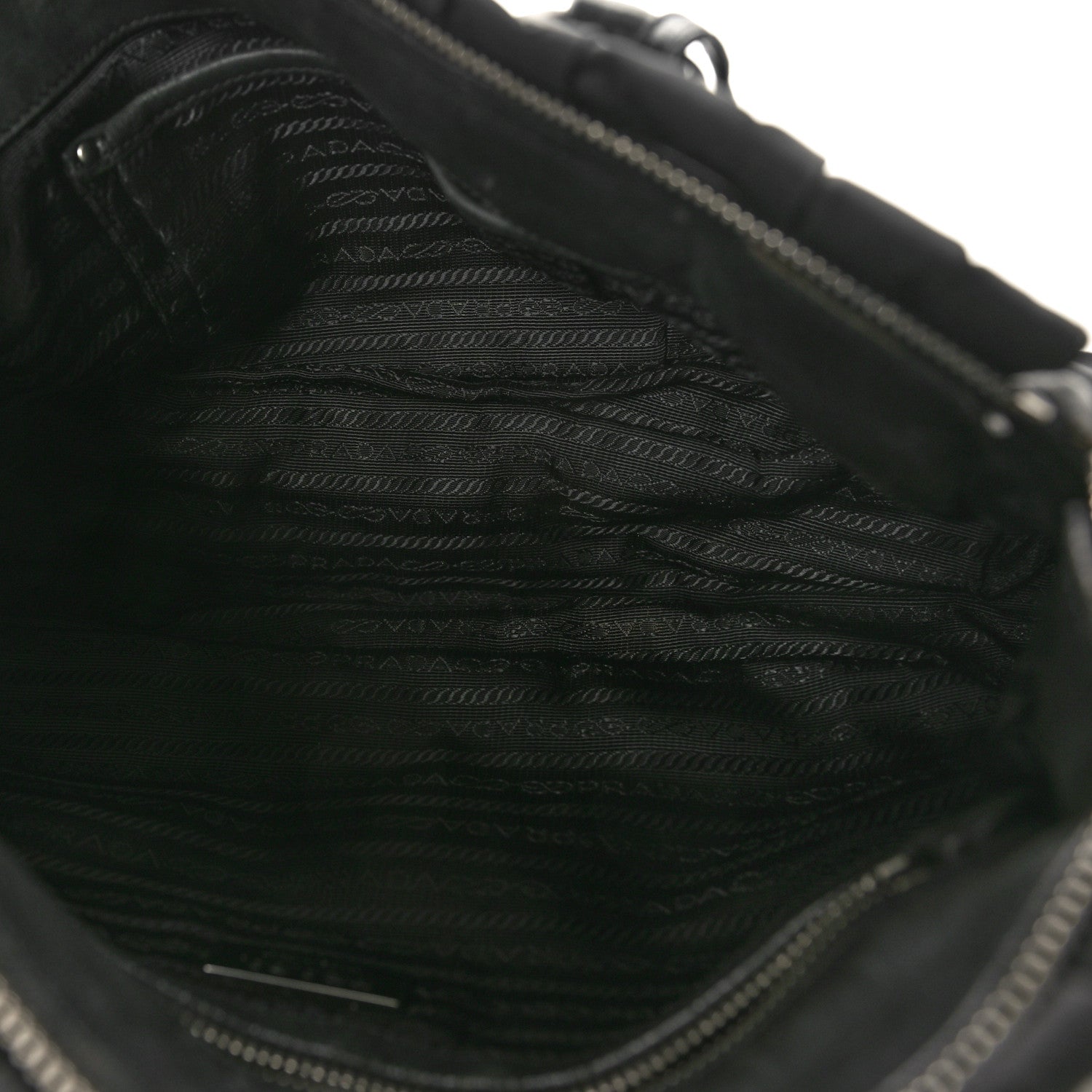 Prada Tessuto Nylon Nappa Braided Gaufre Shopping Satchel Black 5 of 9
