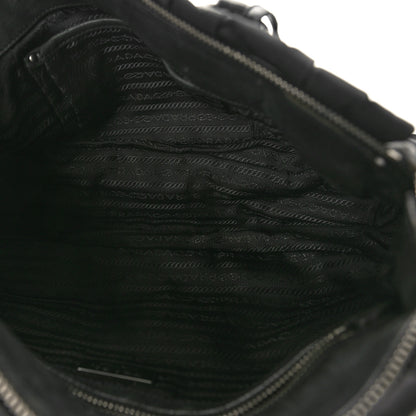 Prada Tessuto Nylon Nappa Braided Gaufre Shopping Satchel Black 5 of 9