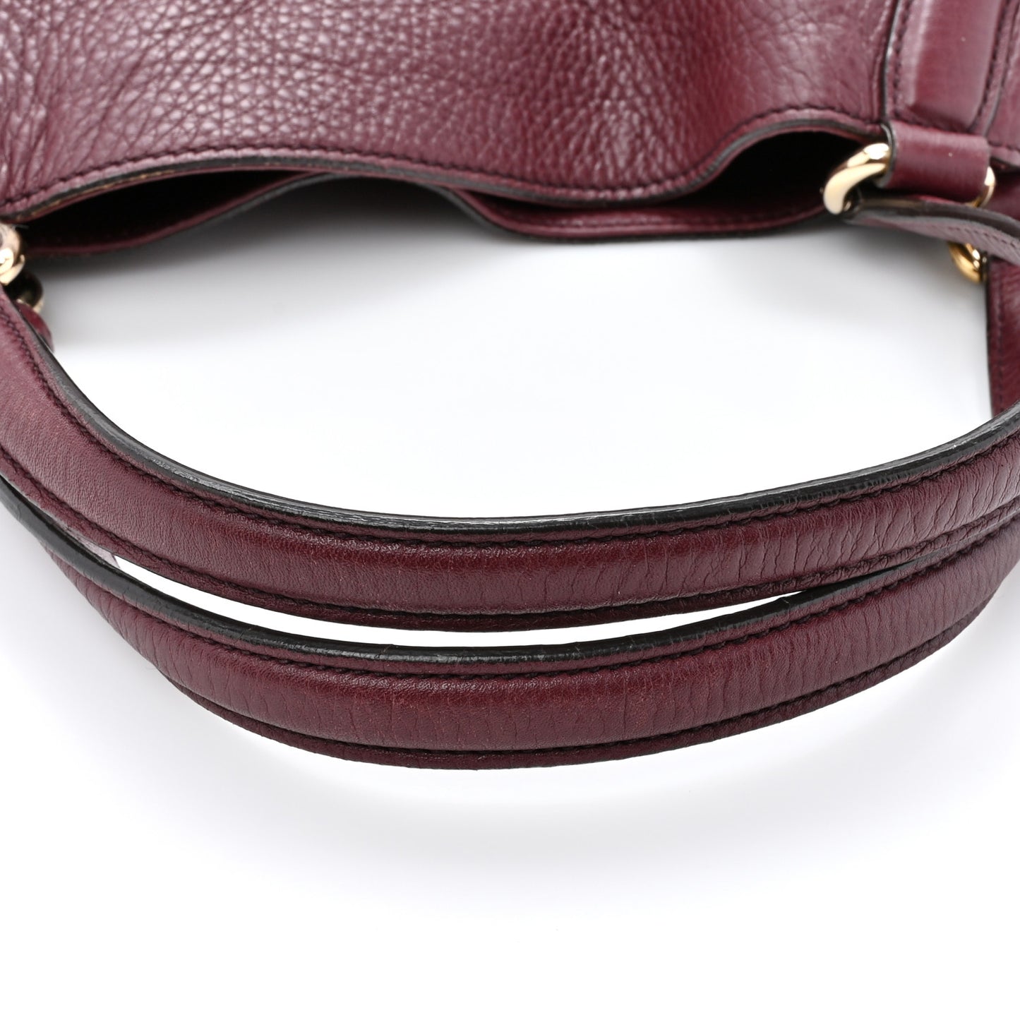Pebbled Calfskin Medium Soho Shoulder Bag Bordeaux