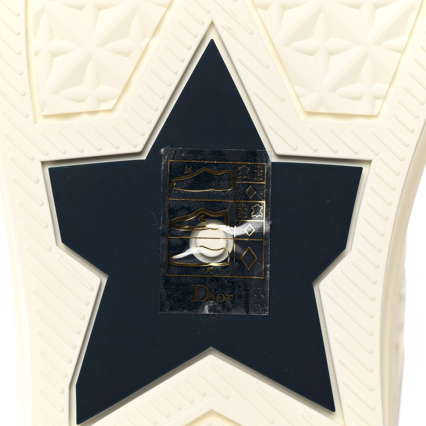 Canvas Embroidered Womens Walk'n' Dior Star High Top Sneakers 36 White Navy