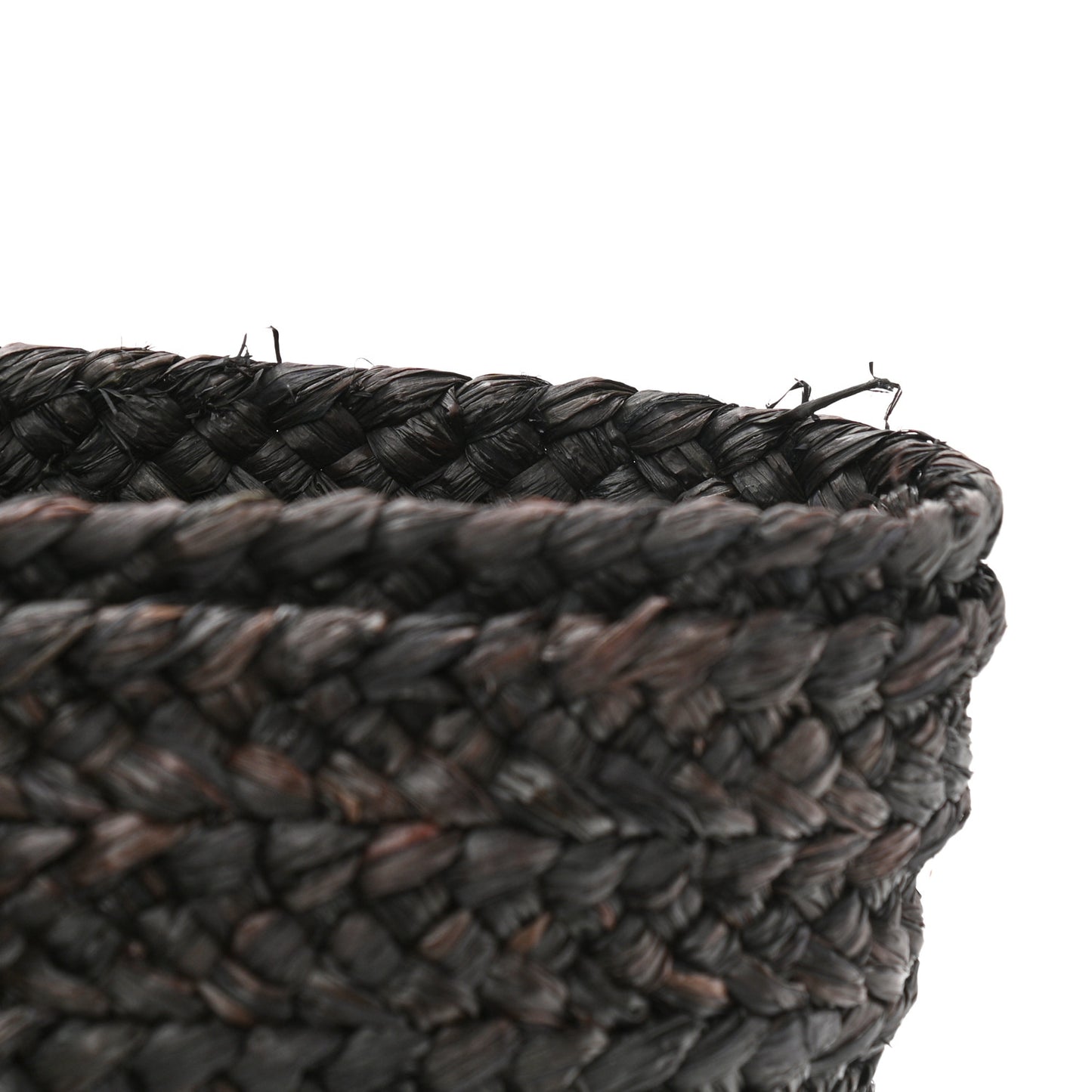 Raffia Medium Panier Bag Black