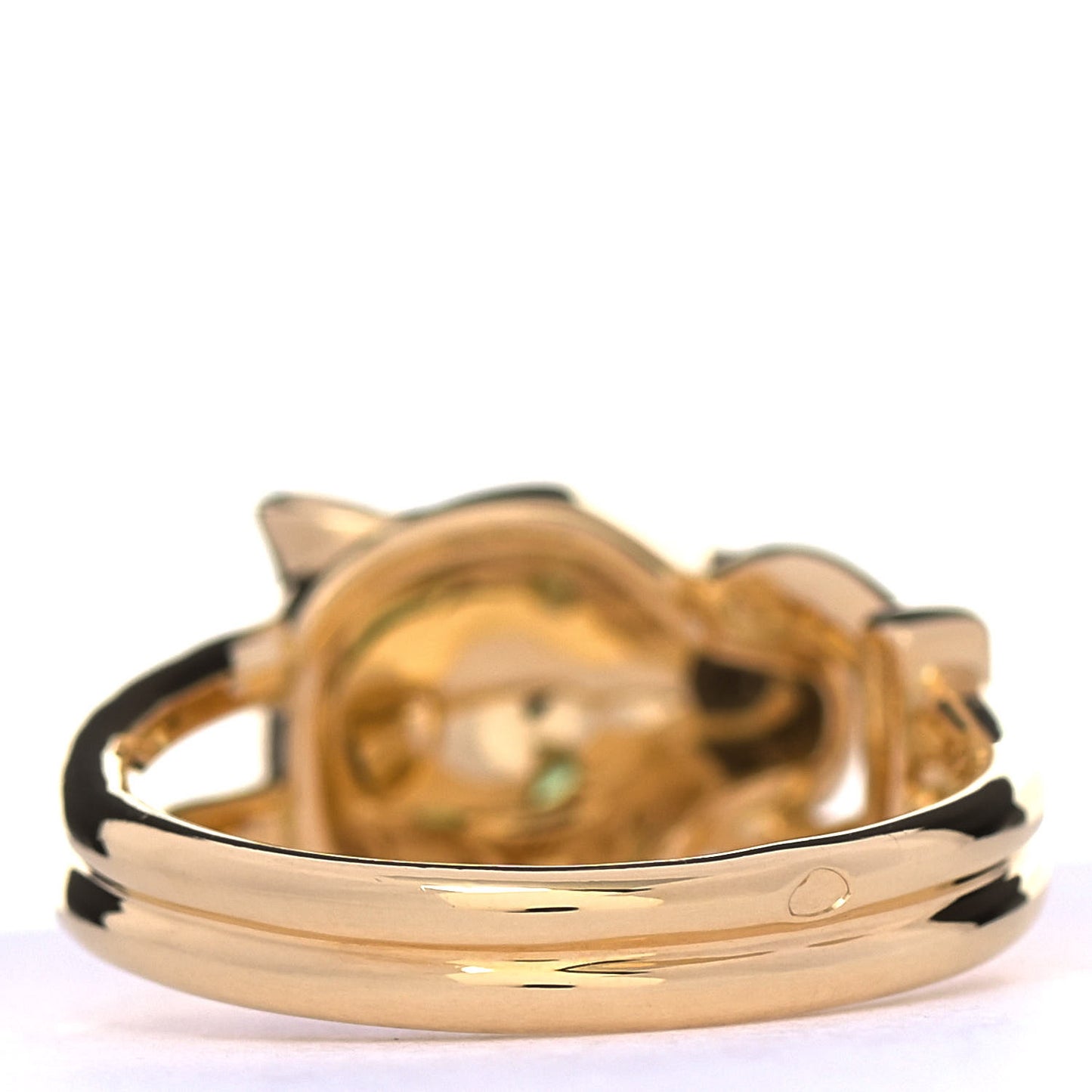 18K Pink Gold Diamond Tsavorite Garnet Black Onyx Panthere de Cartier Ring 56 7.5