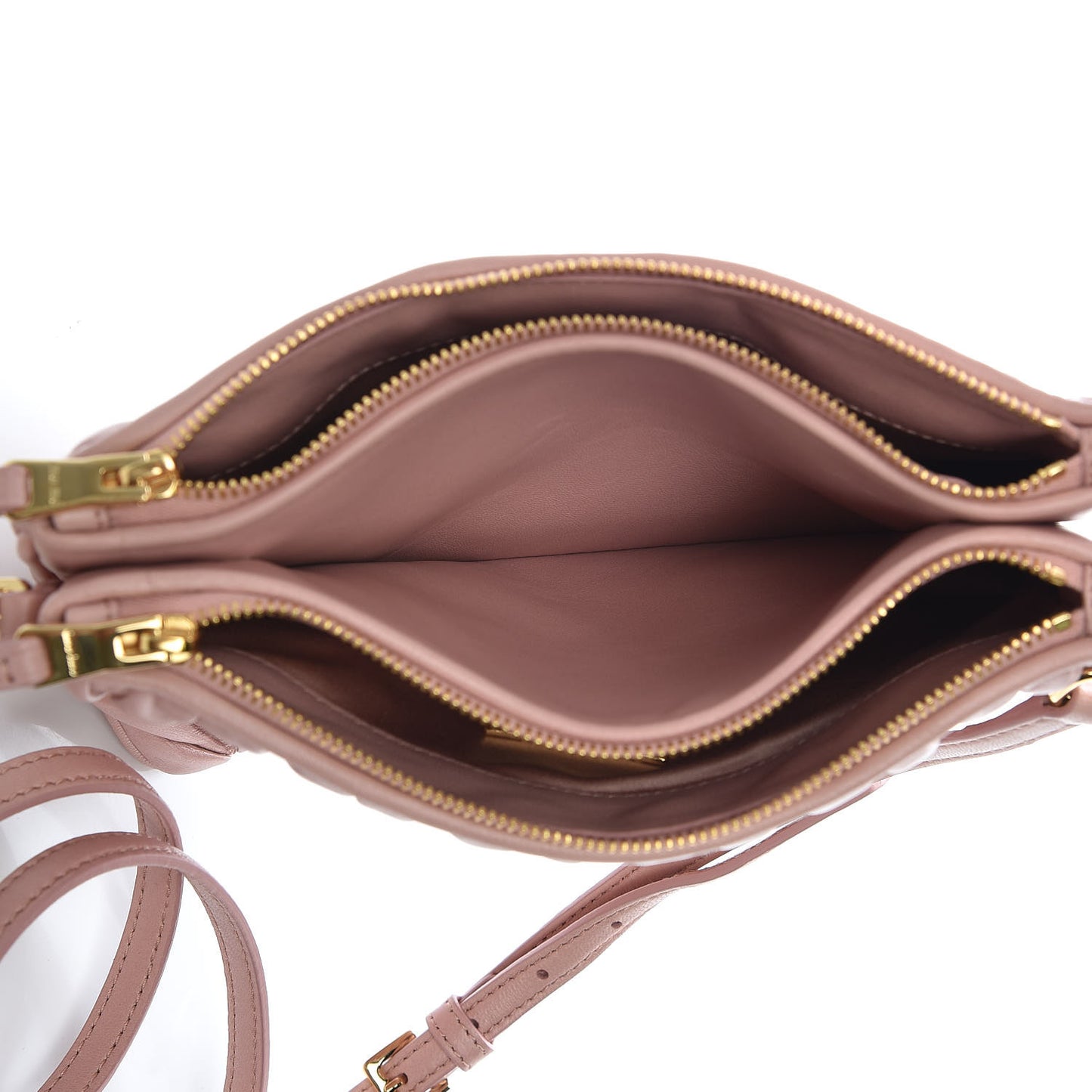 Nappa Matelasse Double Zip Crossbody Orchidea