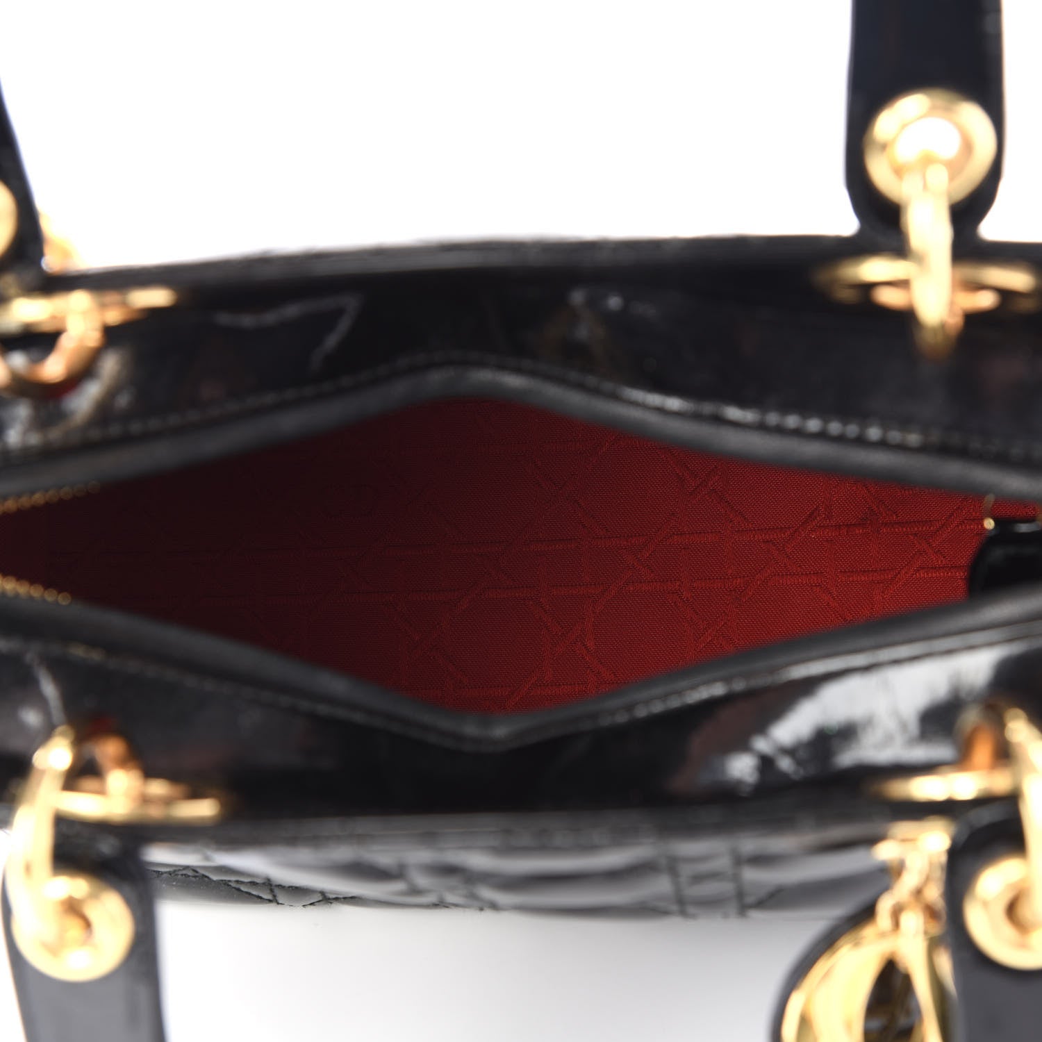 Christian Dior Patent Cannage Medium Lady Dior Black 4 of 13