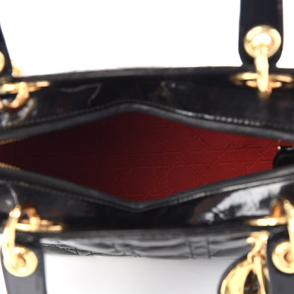 Christian Dior Patent Cannage Medium Lady Dior Black 4 of 13