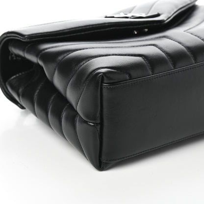 Saint Laurent Calfskin Y Quilted Monogram Small Loulou Chain Satchel Black 8 of 9