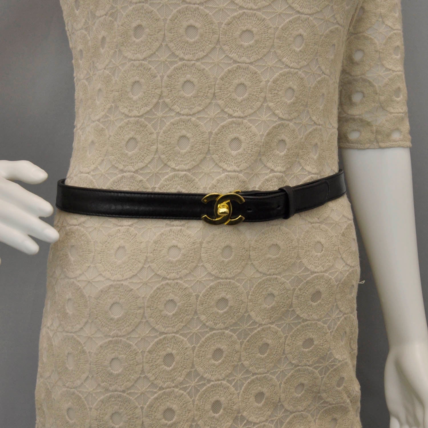 Chanel Leather CC Turnlock Belt 32 2 of 3