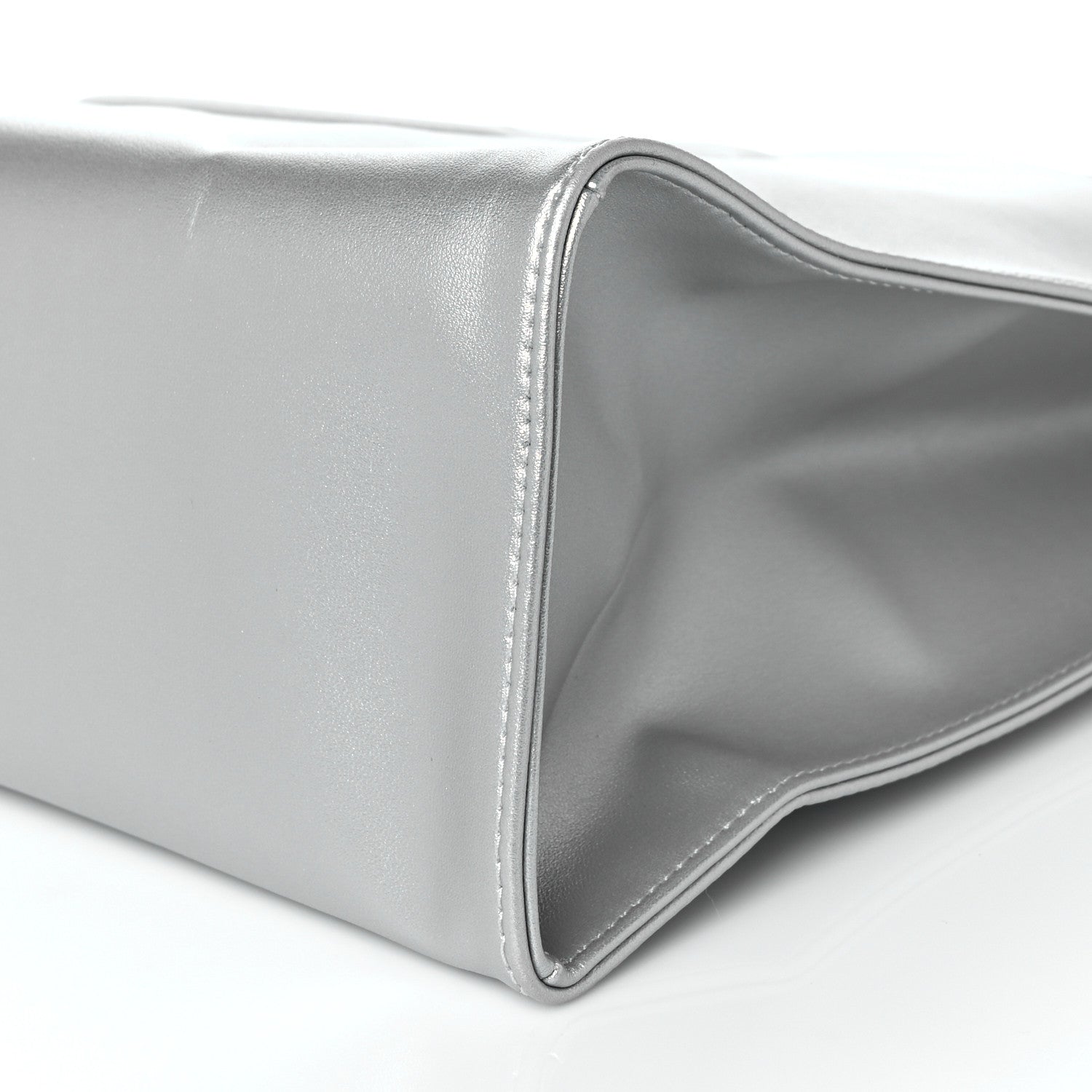 Telfar Metallic Vegan Leather Medium Shopping Bag Silver 9 of 11