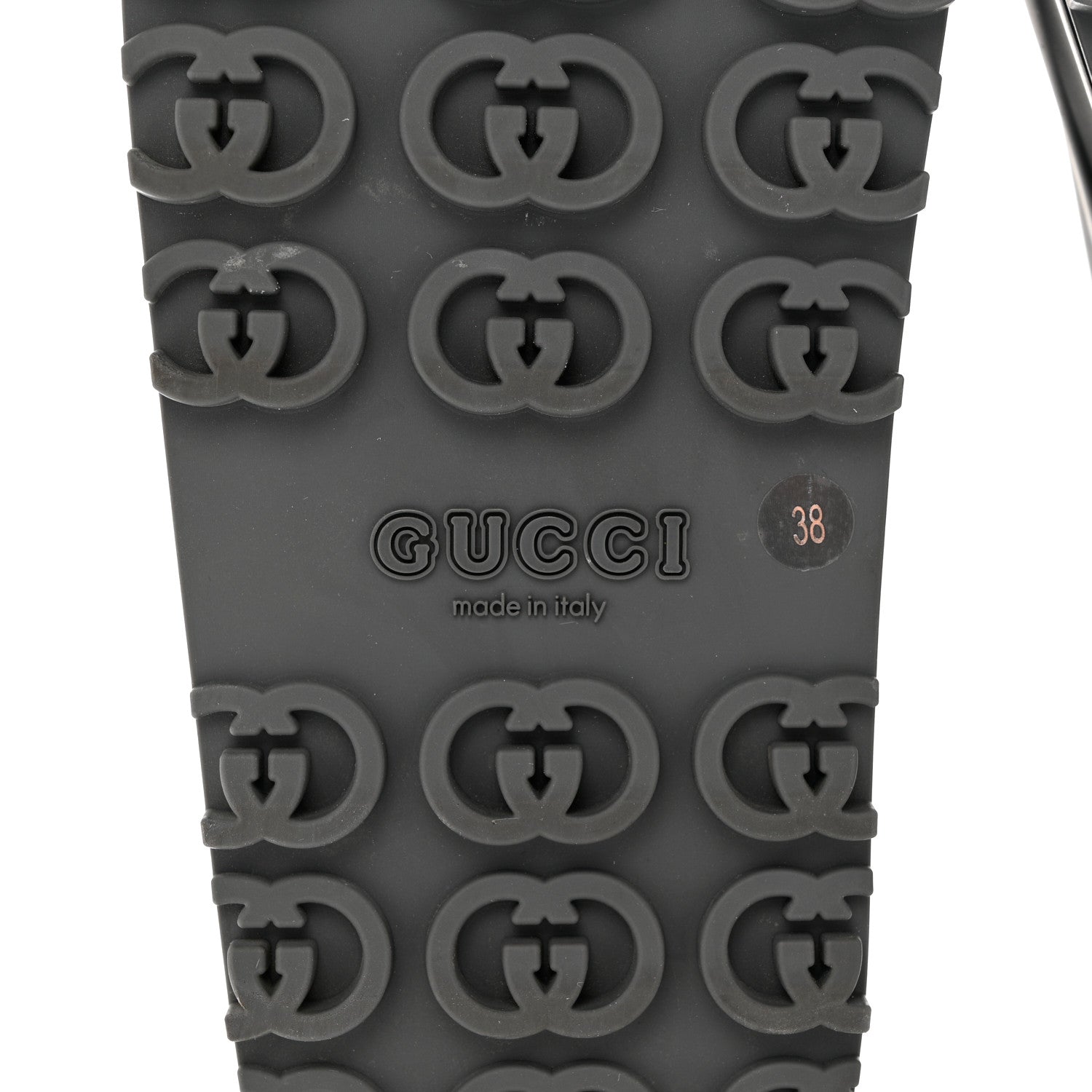 Gucci Soft Rubber Womens Interlocking G Platform 42mm Slide Sandals 38 Black 6 of 8