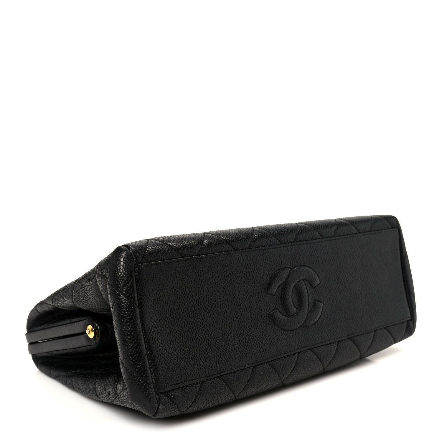 Chanel Caviar Quilted Kisslock Shoulder Bag Black 3 of 11
