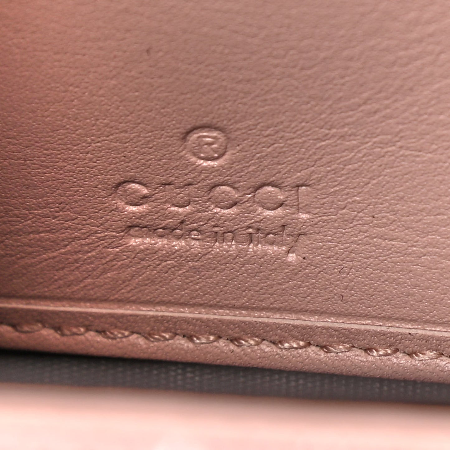 Calfskin Matelasse GucciGhost GG Marmont Zip Around Wallet Perfect Pink Rosa Ivory