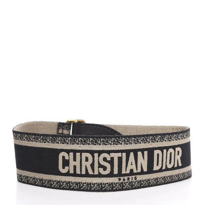 Christian Dior Canvas Embroidered Shoulder Strap Blue 2 of 3
