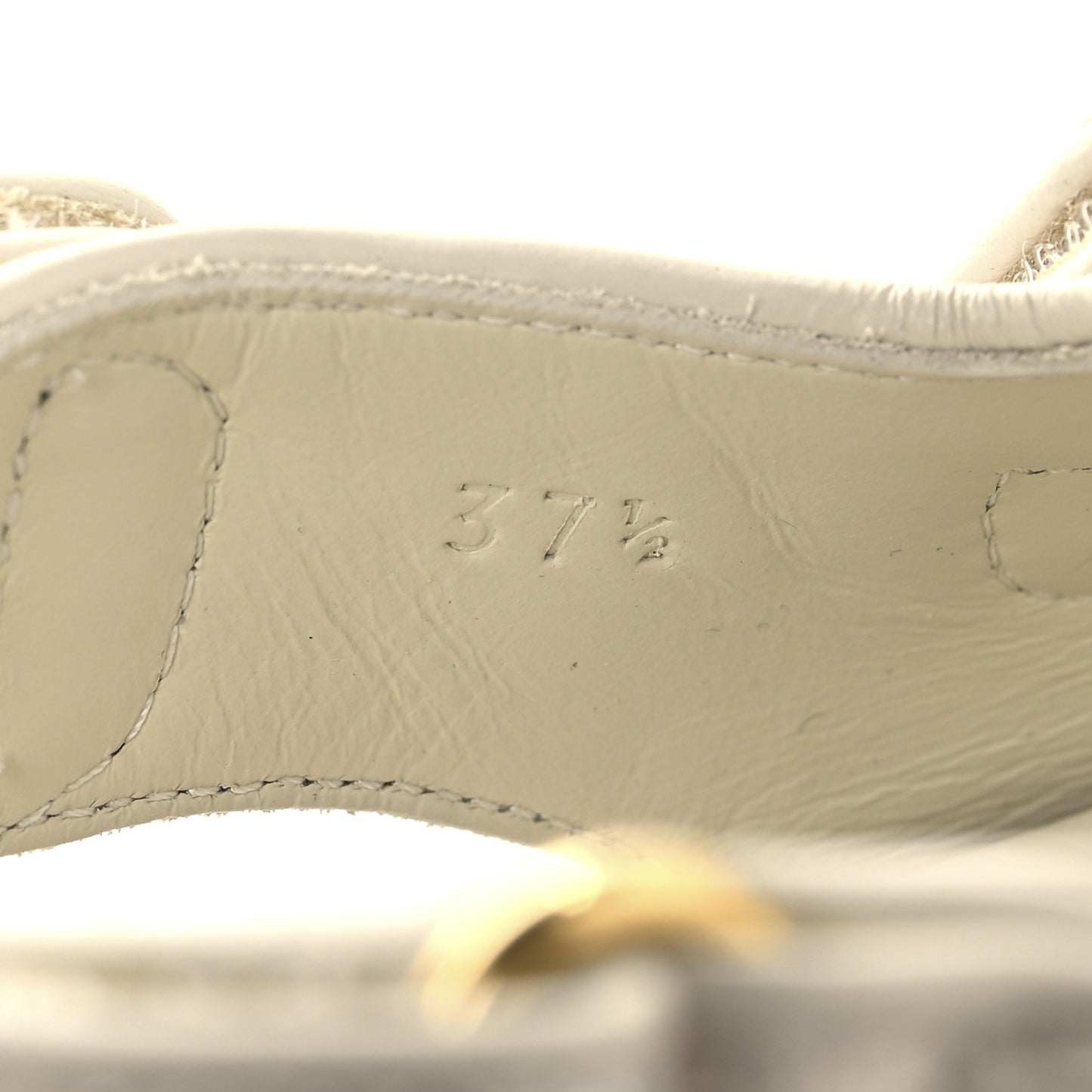 Canvas Lame Crystal GG Monogram Double G Womens Dad Sandals 37.5 Gardenia Silver Mystic White