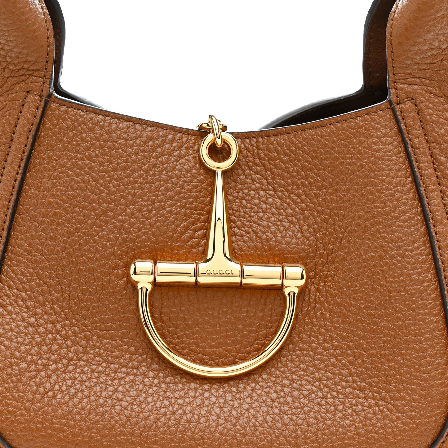 Grained Calfskin Softbit Medium Shoulder Bag Brown