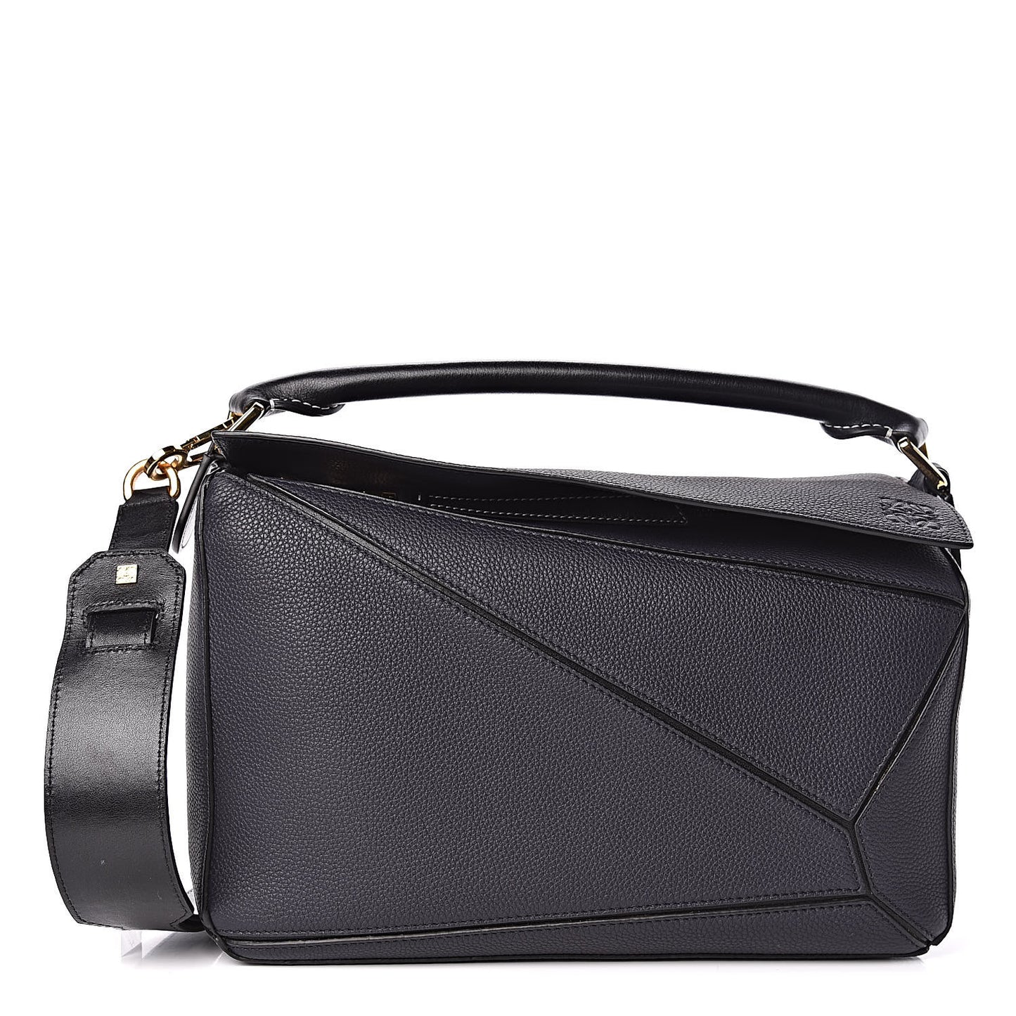 Calfskin Medium Puzzle Bag Midnight Blue Black