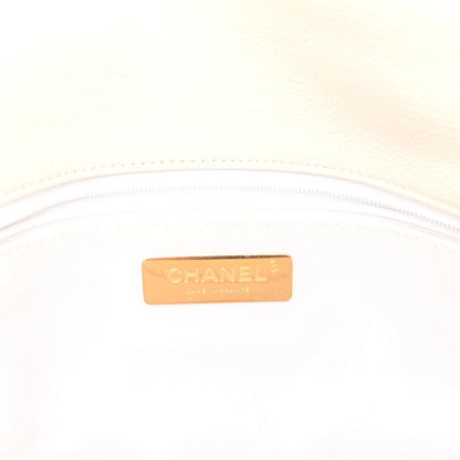 Chanel Calfskin Crochet Medium Chanel 19 Flap White Black 6 of 10