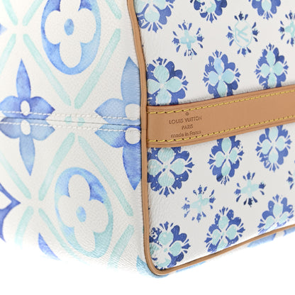 Louis Vuitton Monogram Tiles By The Pool Speedy Bandouliere 25 Lagoon Blue 8 of 9