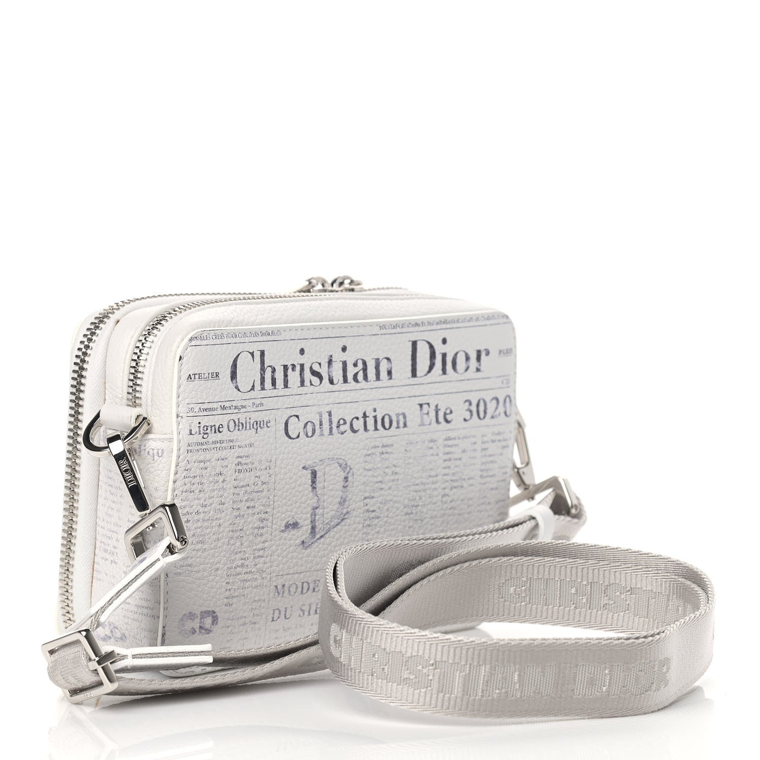 Christian Dior X DANIEL ARSHAM Grained Calfskin Newspaper Messenger White 3 of 14