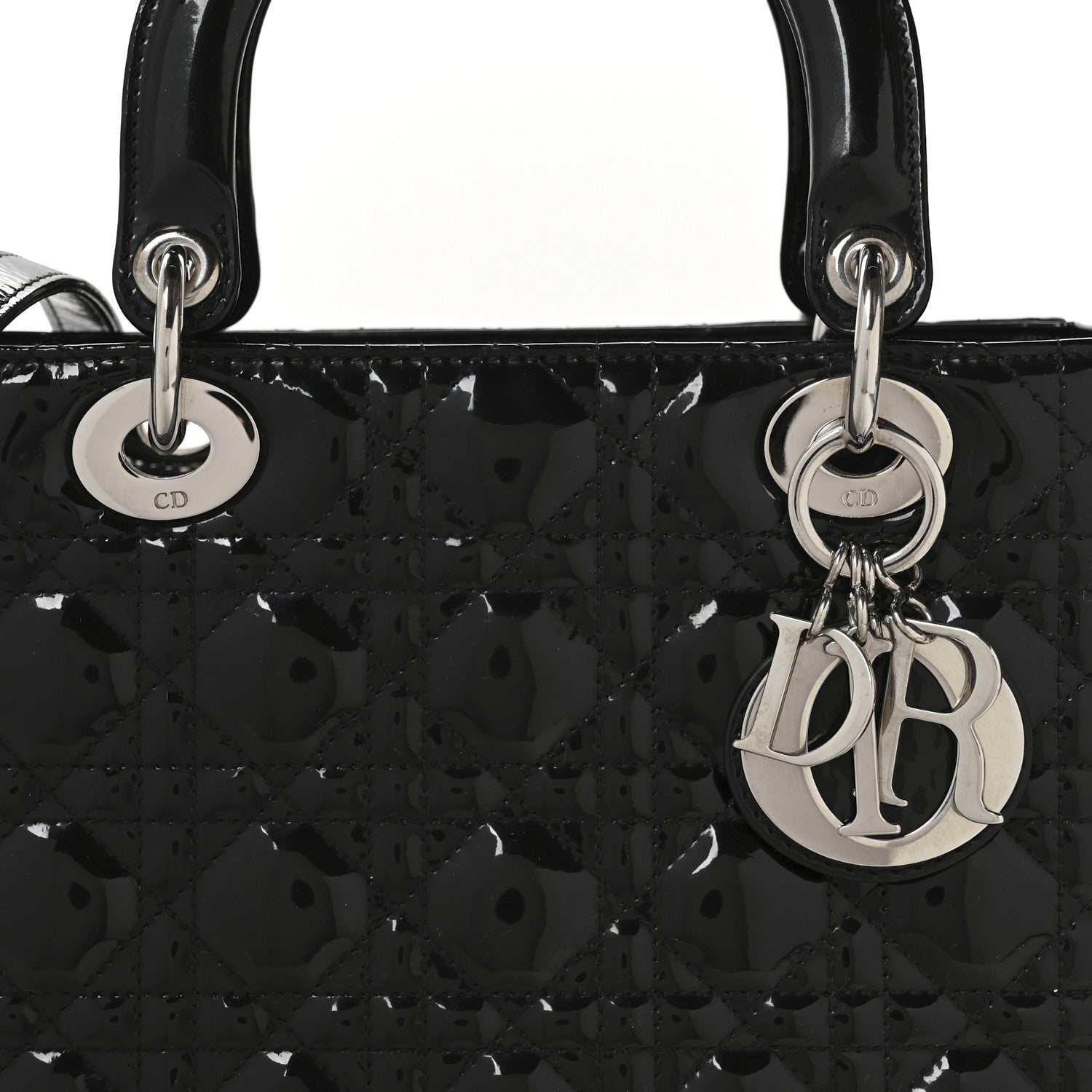 Christian Dior Patent Cannage Medium Lady Dior Black 8 of 10