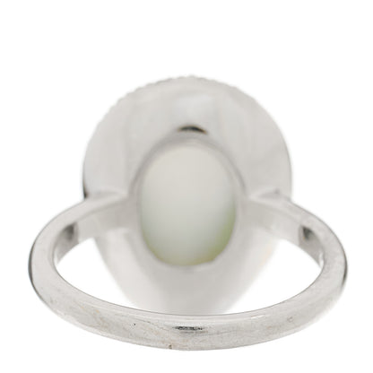 Roberto Coin 18K White Gold Diamond Blue Topaz Mother of Pearl Cocktail Ring 53 6.5 4 of 6