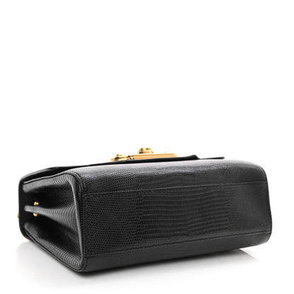 Dolce & Gabbana Iguana Calfskin Embossed Mini Welcome Crossbody Bag Black 6 of 15