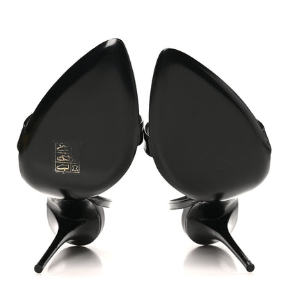 Saint Laurent Patent Calfskin Gippy 110 Crystal Sandals 38.5 Black 6 of 10