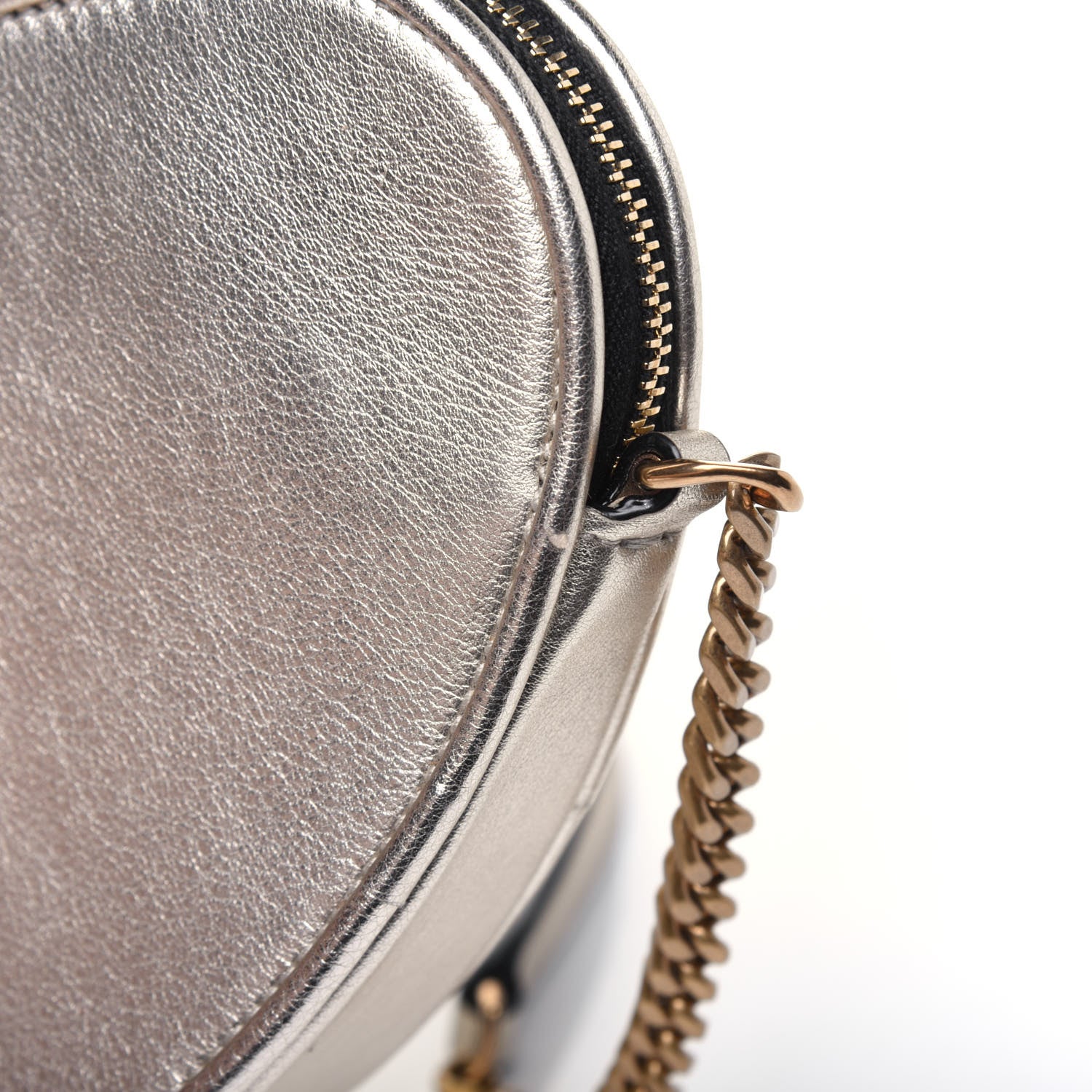 Saint Laurent Metallic Calfskin Heart Monogram Crossbody Pale Gold 12 of 15