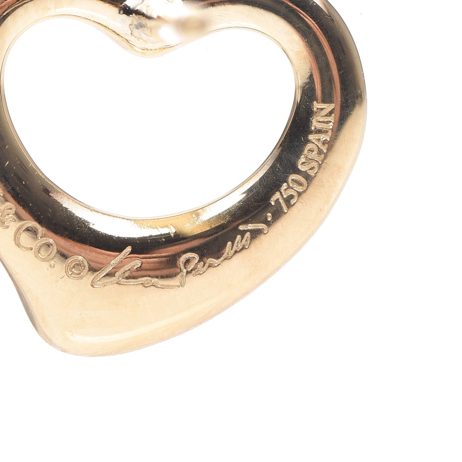 Tiffany 18K Yellow Gold 11mm Elsa Peretti Open Heart Earrings 4 of 6