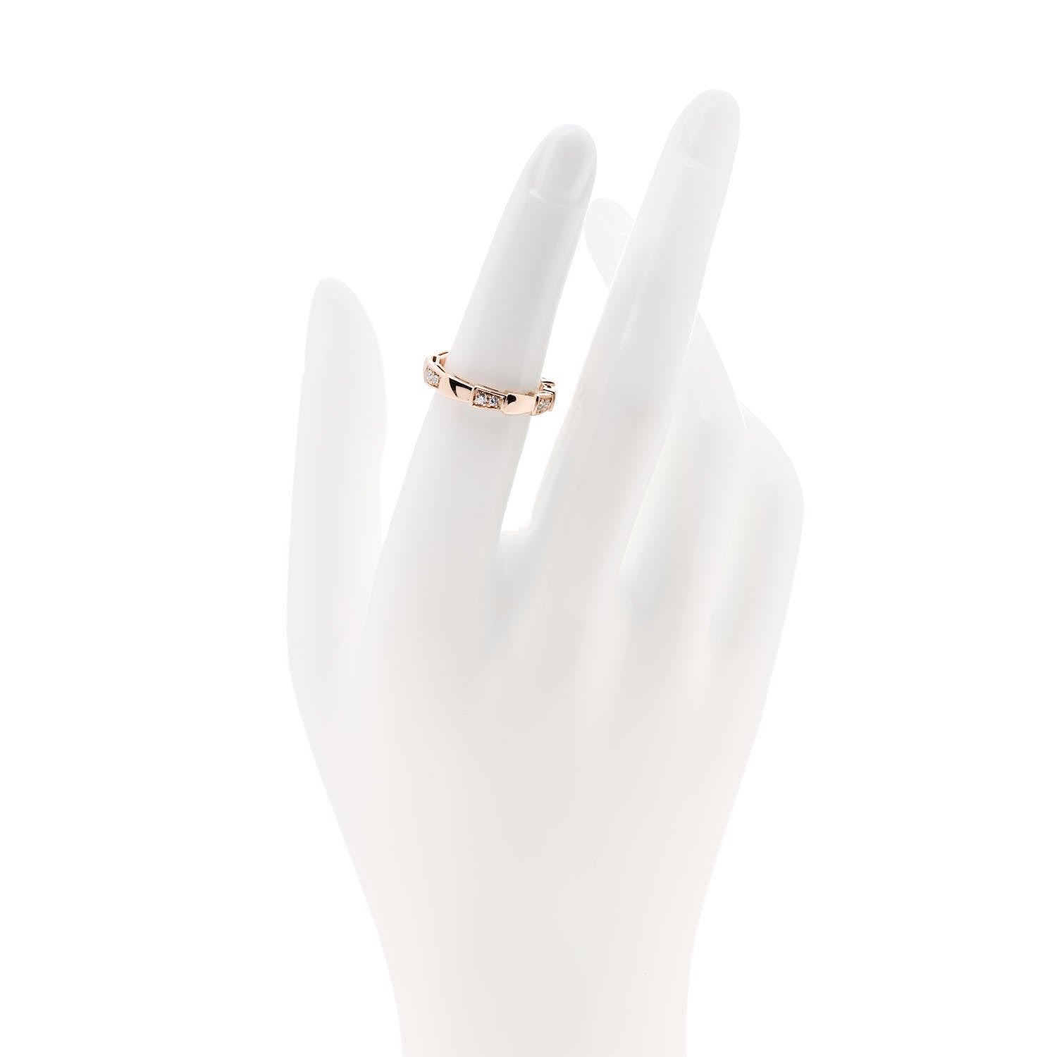 Bulgari 18K Rose Gold Diamond Serpenti Viper Ring 50 5.25 2 of 5