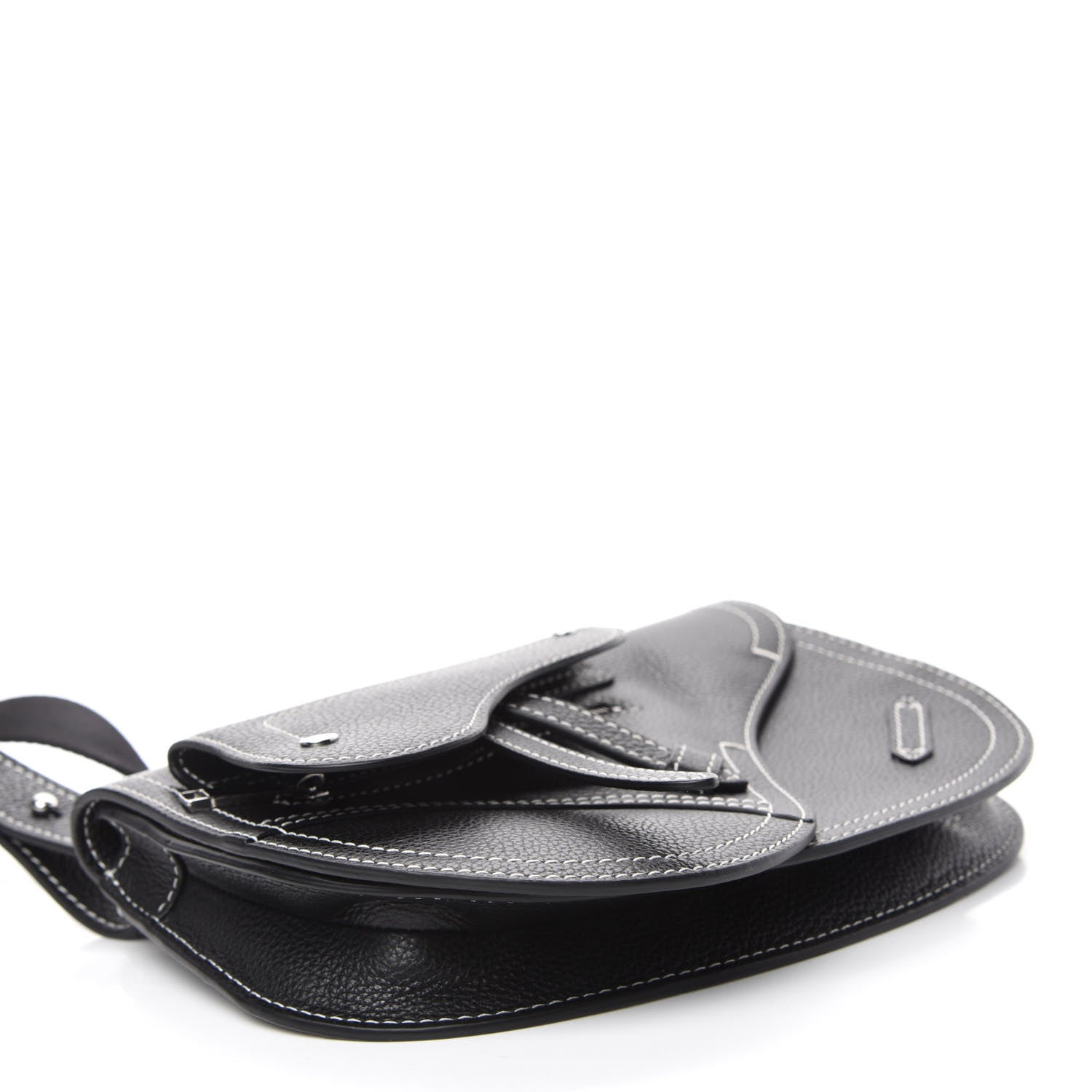 Christian Dior X KAWS Grained Calfskin Saddle Pouch Black 3 of 8