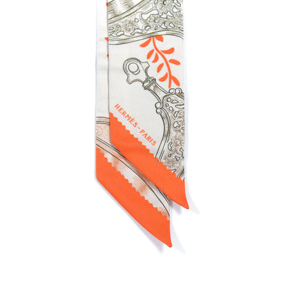 Hermes Silk Etriers Remix Twilly Verveine Orange Kaki 4 of 5