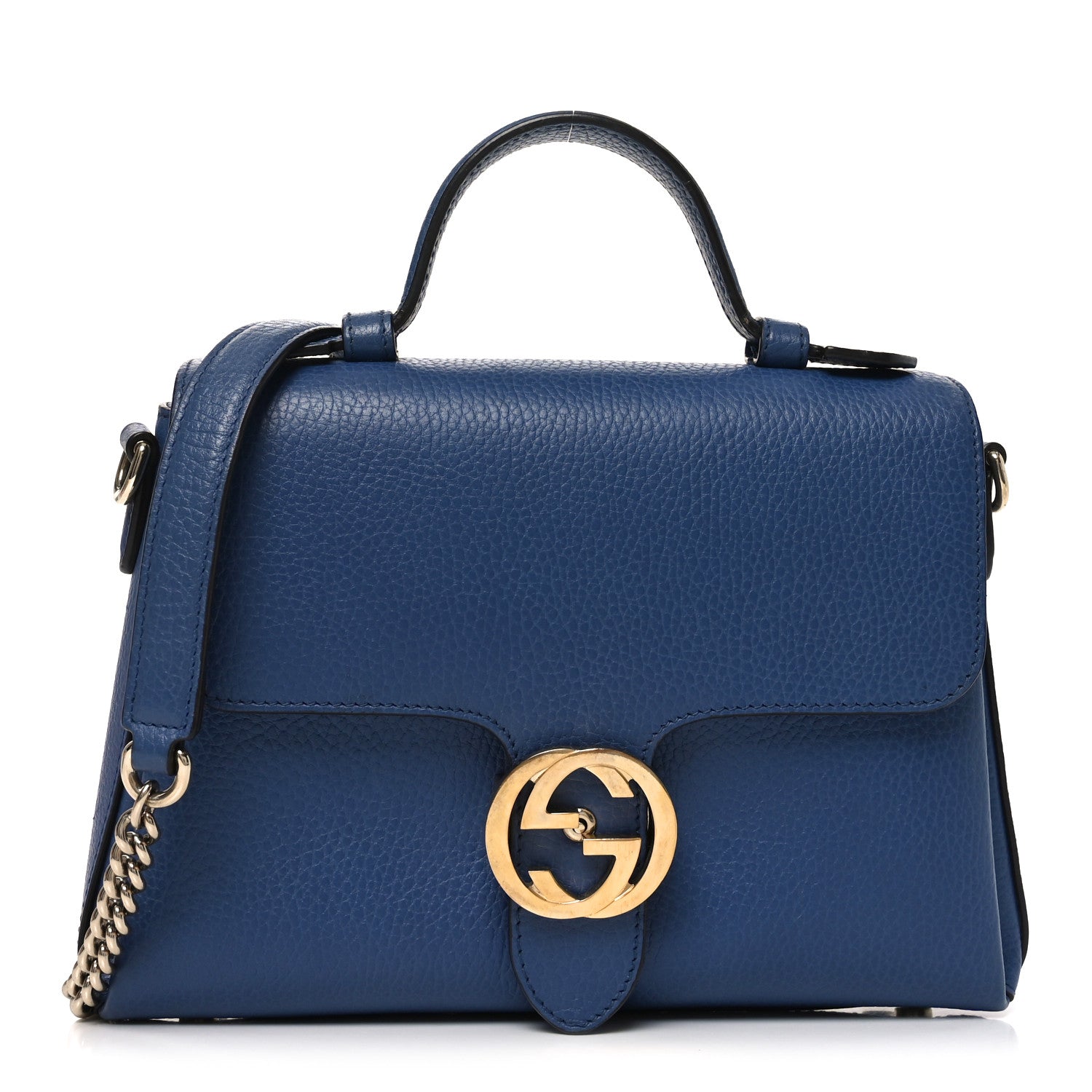 Gucci Dollar Calfskin Interlocking G Top Handle Shoulder Bag Caspian 1 of 10