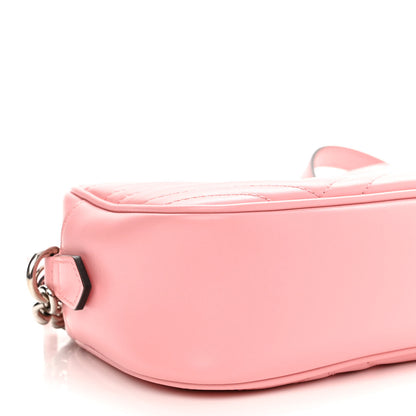 Gucci Calfskin Matelasse Small GG Marmont Chain Shoulder Bag Wild Rose 9 of 10