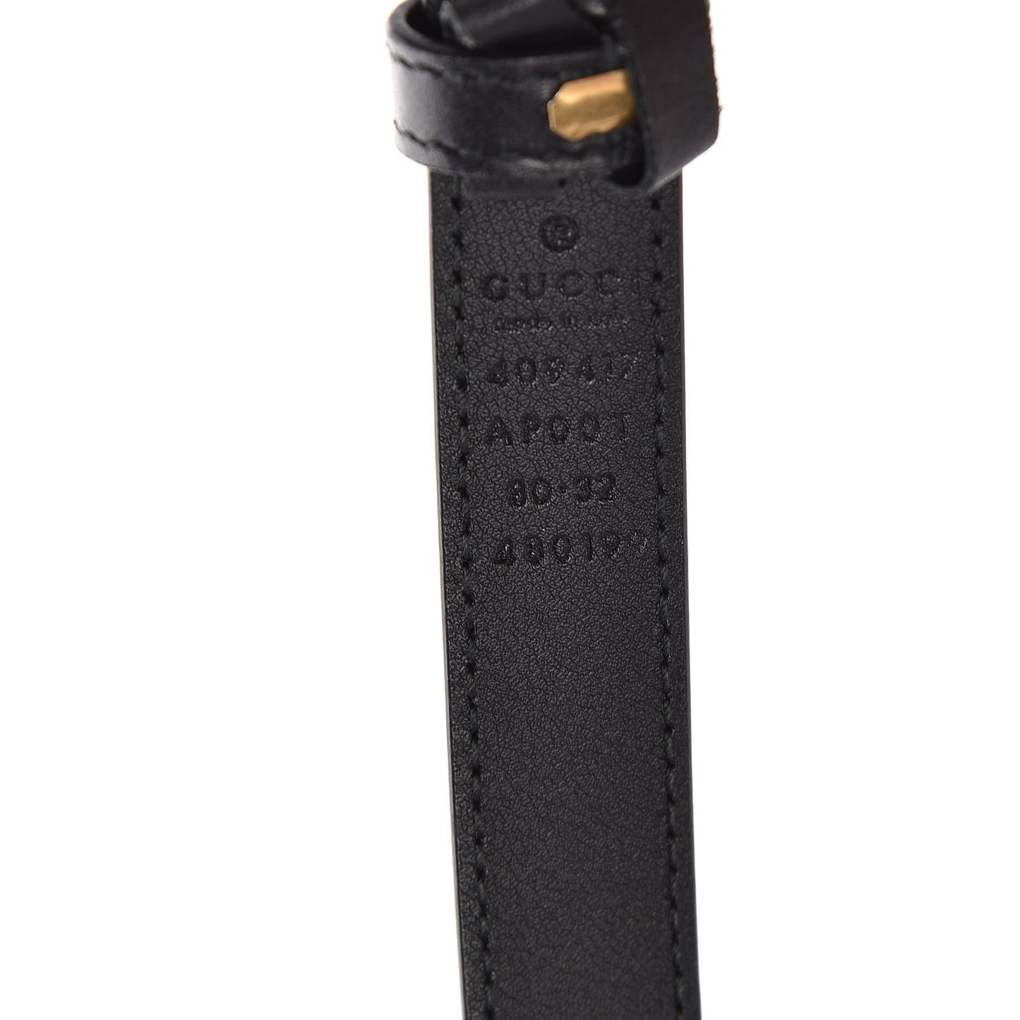 Calfskin Double G 20mm Belt 80 32 Black