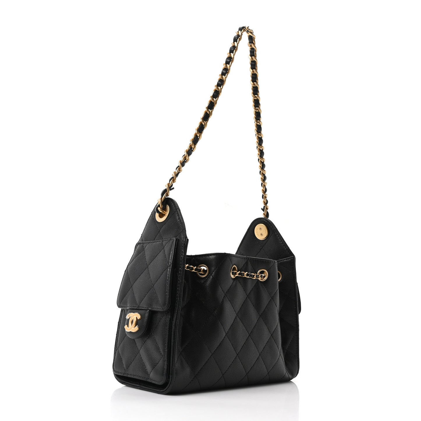 Caviar Quilted Mini Chanel 25 Handbag Black