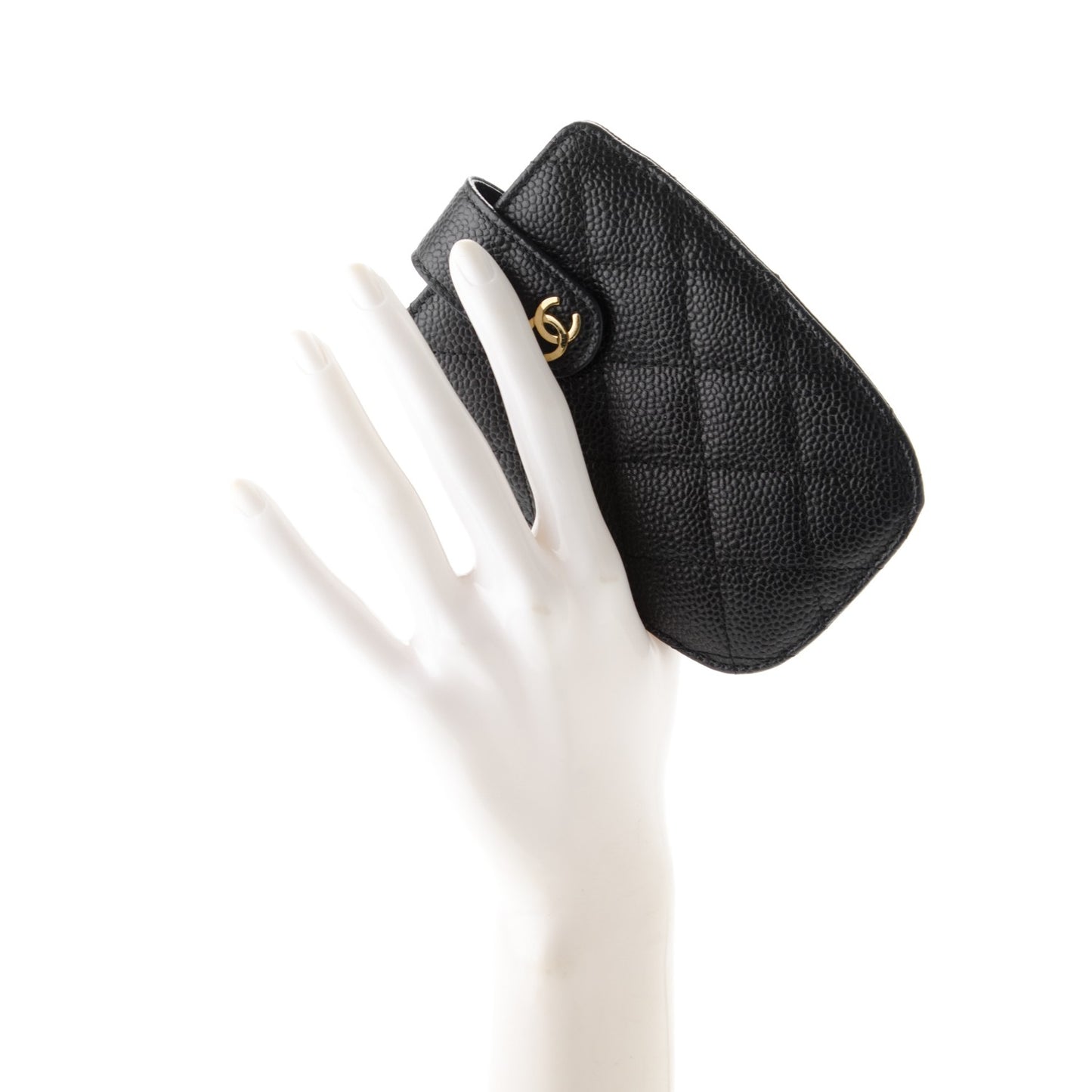 Caviar Quilted Cell Phone Case Black