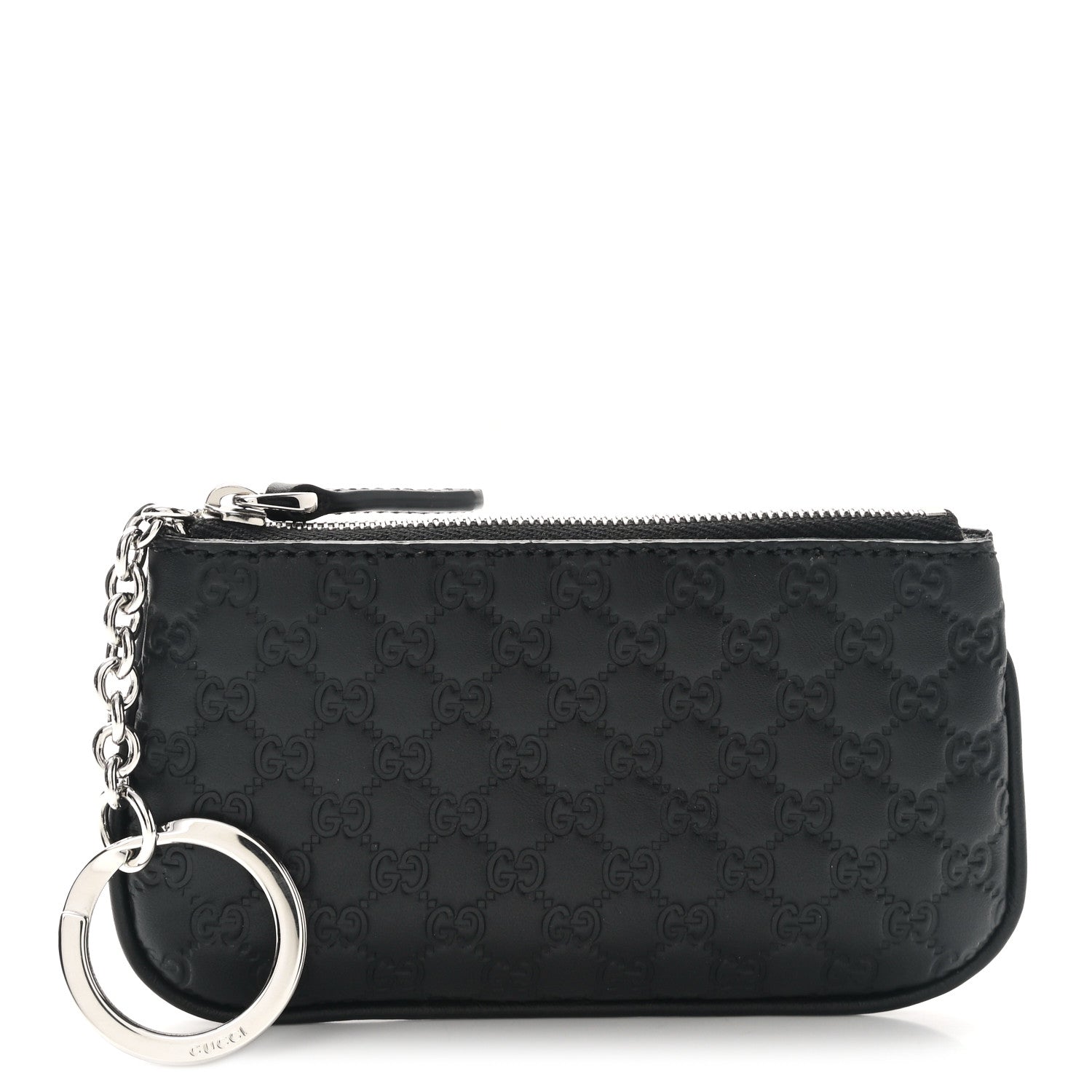 Gucci Microguccissima Key Ring Coin Case Black 1 of 8