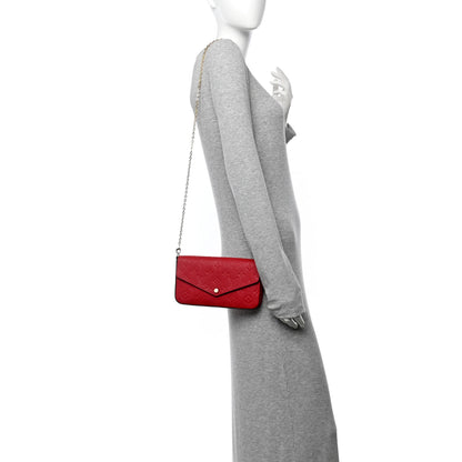 Louis Vuitton Empreinte Pochette Felicie Chain Wallet Scarlet 2 of 12