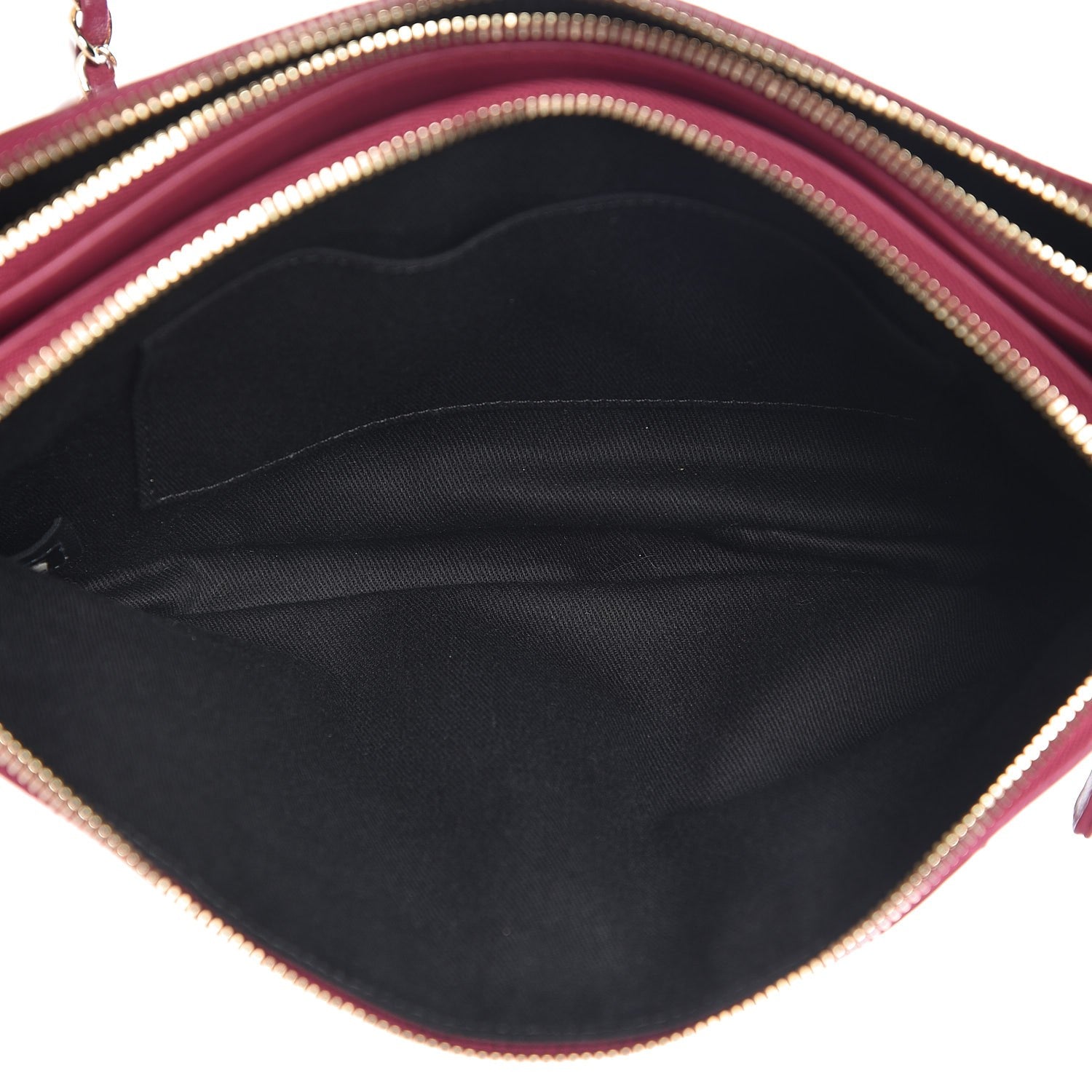 Chanel Patent Quilted Crown CC Double Zip Bag Dark Pink 9 of 9