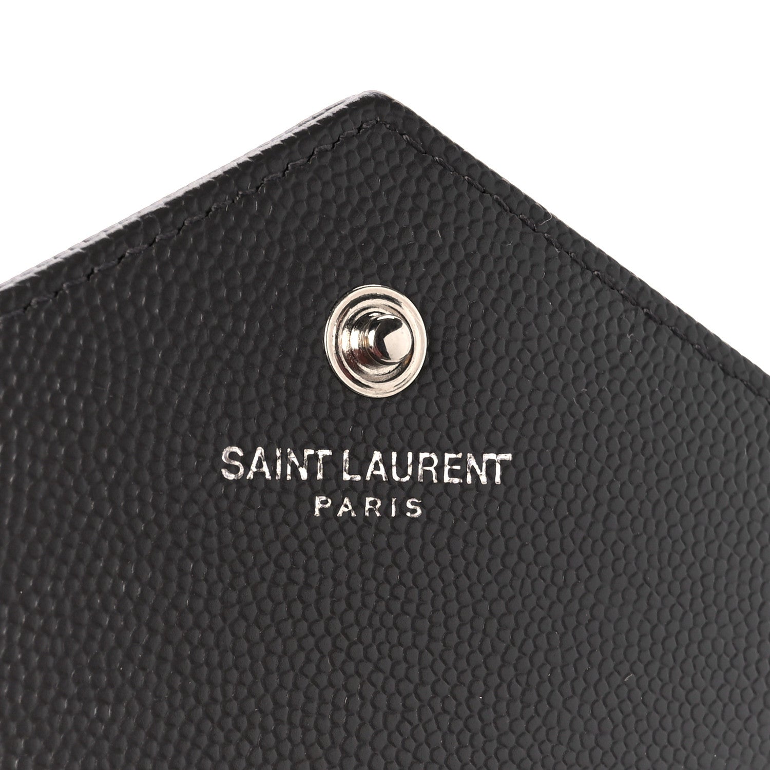 Saint Laurent Grain De Poudre Matelasse Chevron Monogram Chain Wallet Earth 6 of 10