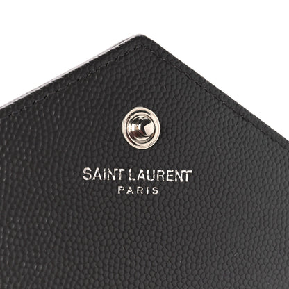 Saint Laurent Grain De Poudre Matelasse Chevron Monogram Chain Wallet Earth 6 of 10